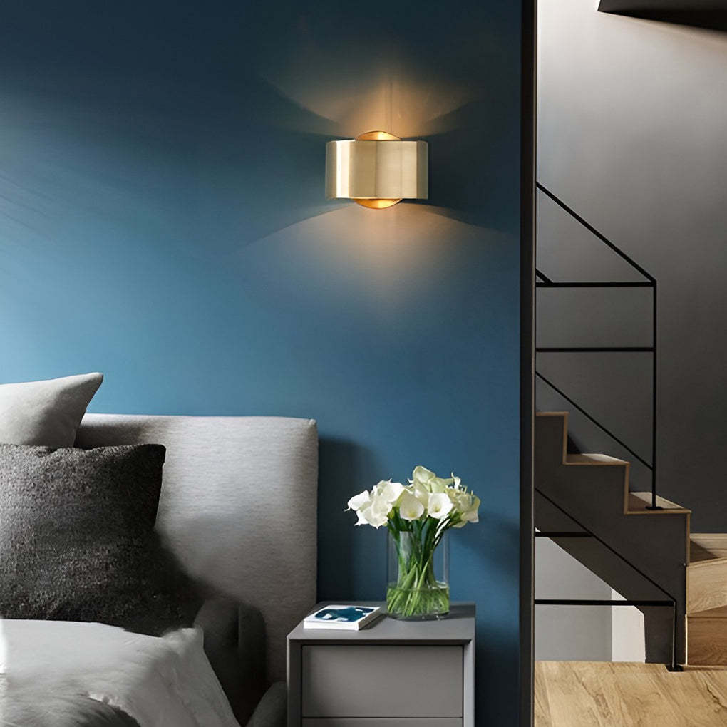 Circular Up and Down Lights Gold Nordic Wall Lamp Wall Sconce Lighting-Lighom