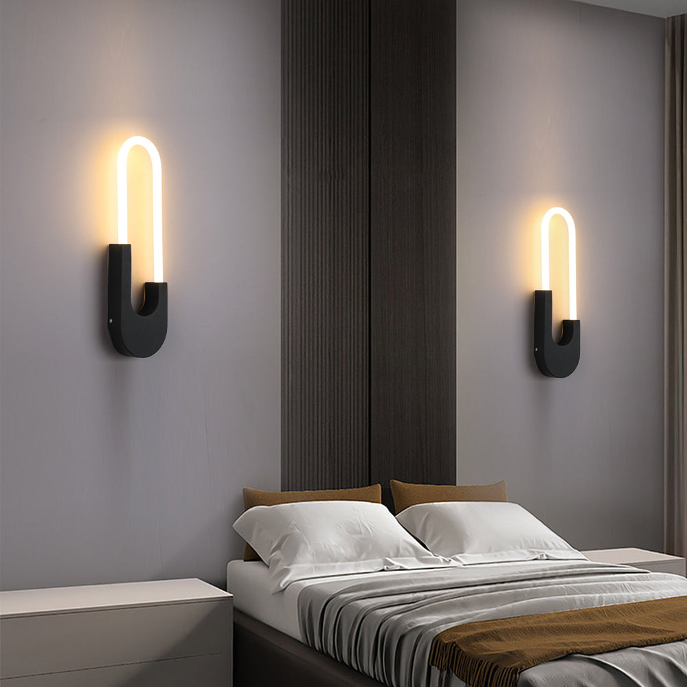 Modern Oval LED Wall Sconce Gold Black