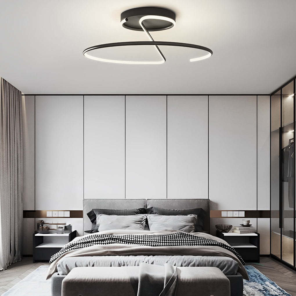 Semi Circle Metal Dimmable LED Modern Flush Mount Light