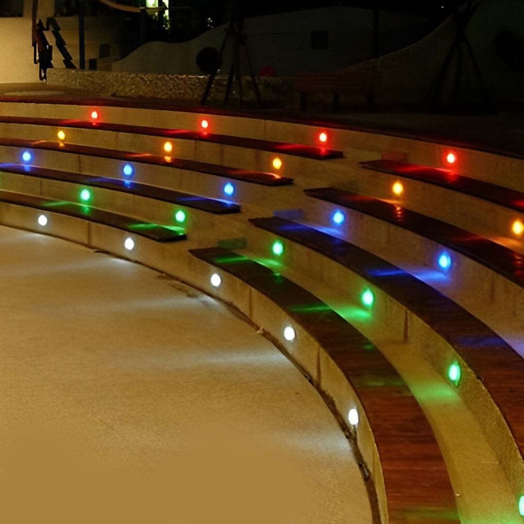 10pcs Silver Polished LED in-Ground Step Lights DC12V Stainless Steel Modern Park Square Lighting-Lighom