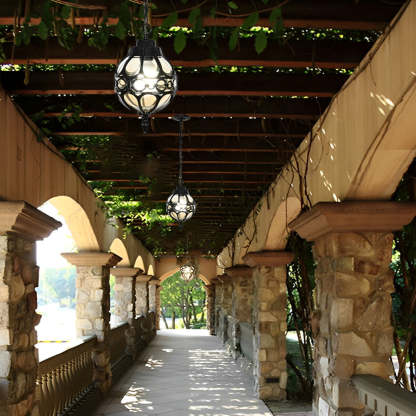 Waterproof Retro Aluminum Glass Ball American Style Outdoor Chandelier-Lighom