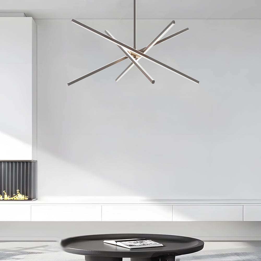Dimmable LED Sputnik Linear Chandelier — Gold