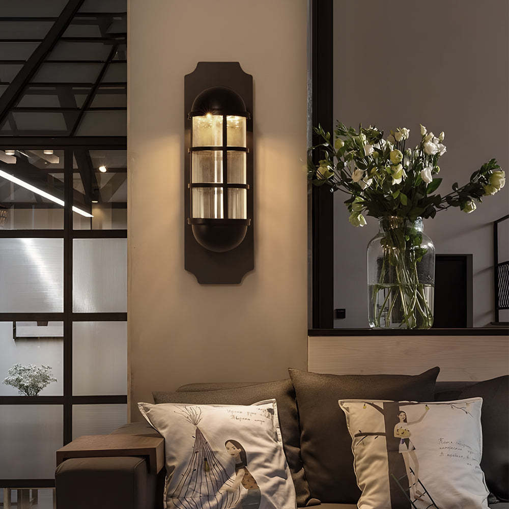 Inspired by Telephone Booth Retro Iron and Glass LED Sconce Light-Lighom