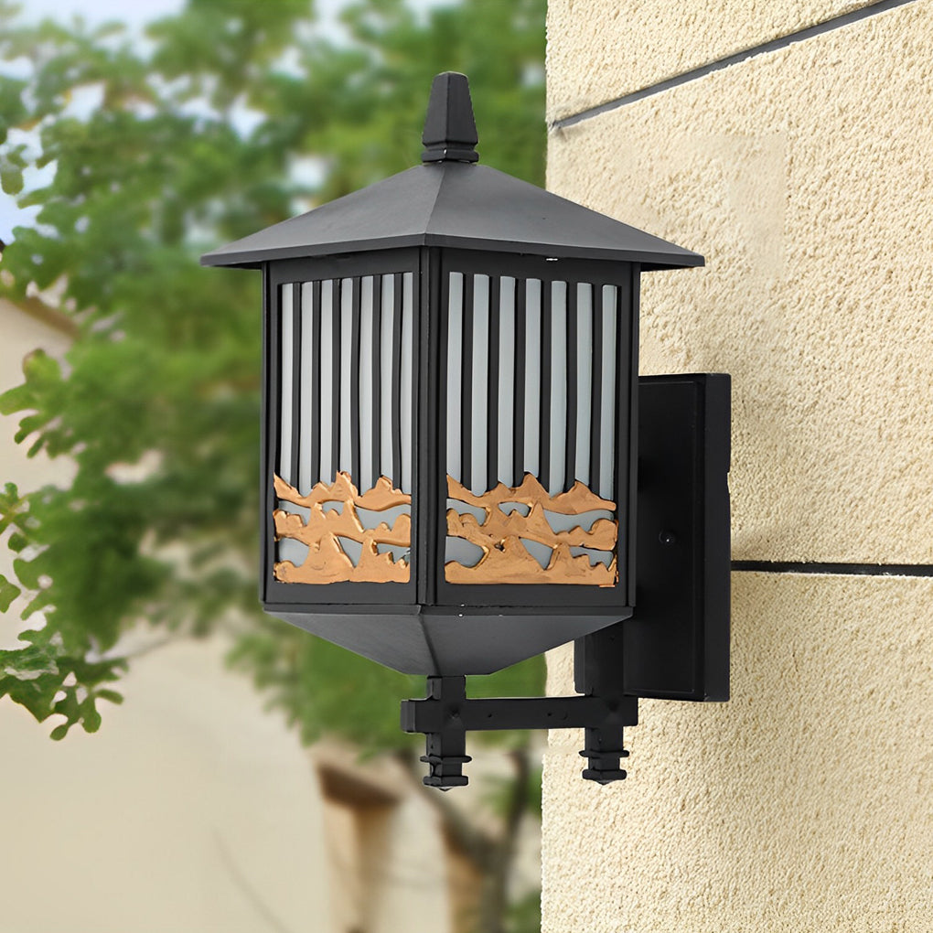 Modern retro black outdoor wall lighting — Hardwired