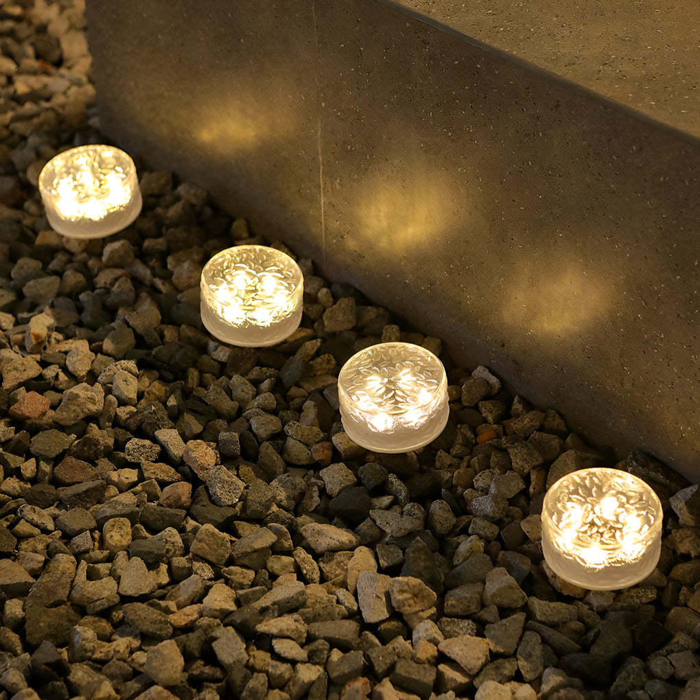 4 Pcs Integrated LED Round Ice Bricks Lights Steps Lighting for Christmas Ambience-Lighom