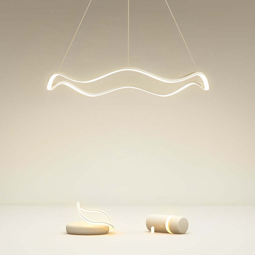 Circular Wavy LED Stepless Dimming Modern Pendant Chandelier