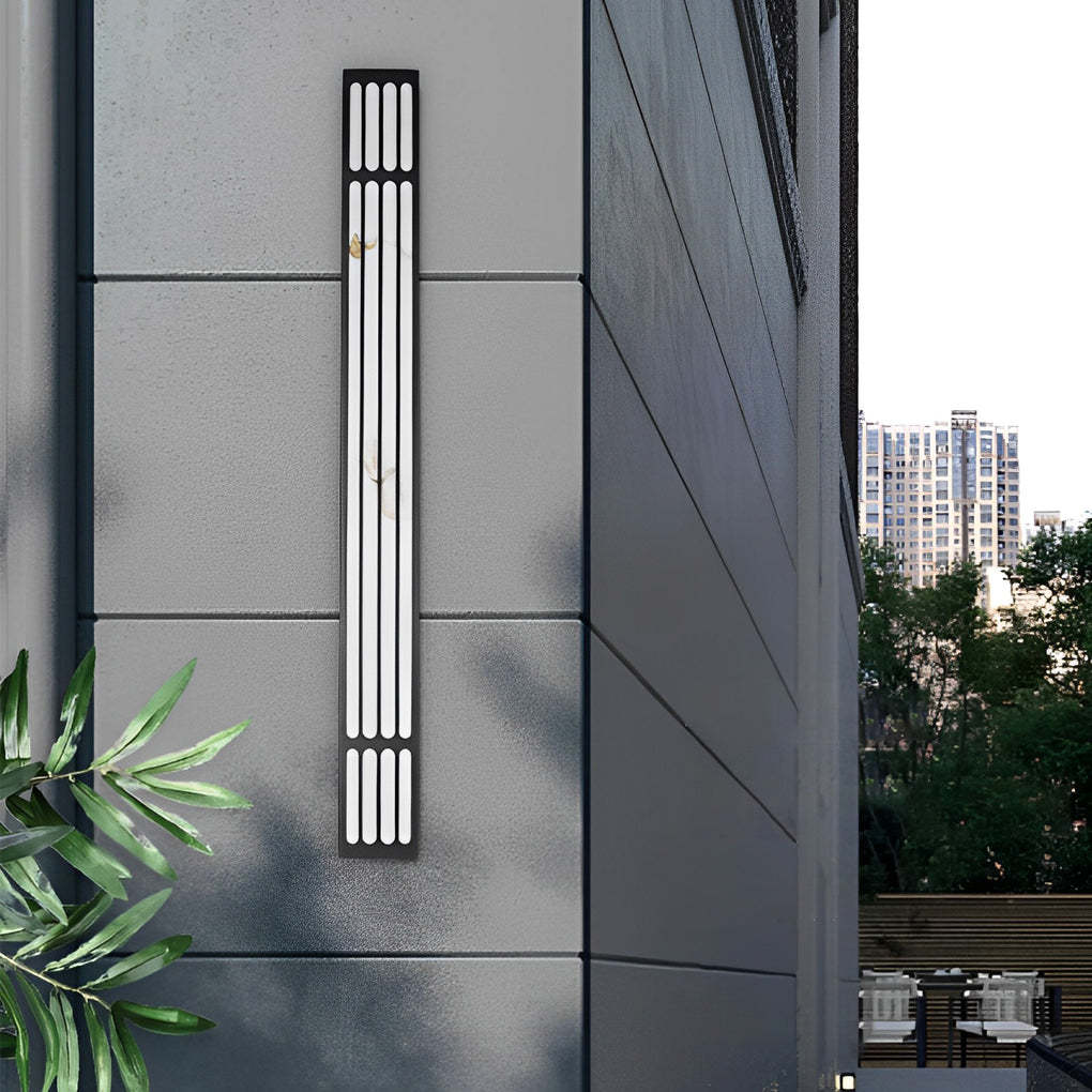 Long Strip Rectangular Waterproof LED Black Modern Outdoor Wall Lamp-Lighom