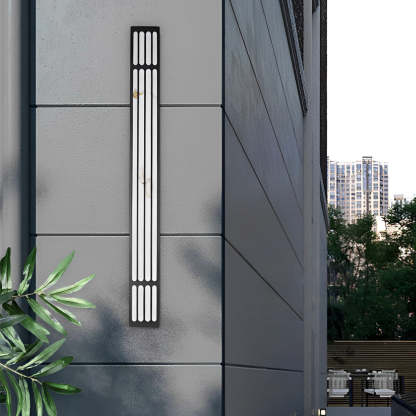 Long Strip Rectangular Waterproof LED Black Modern Outdoor Wall Lamp-Lighom