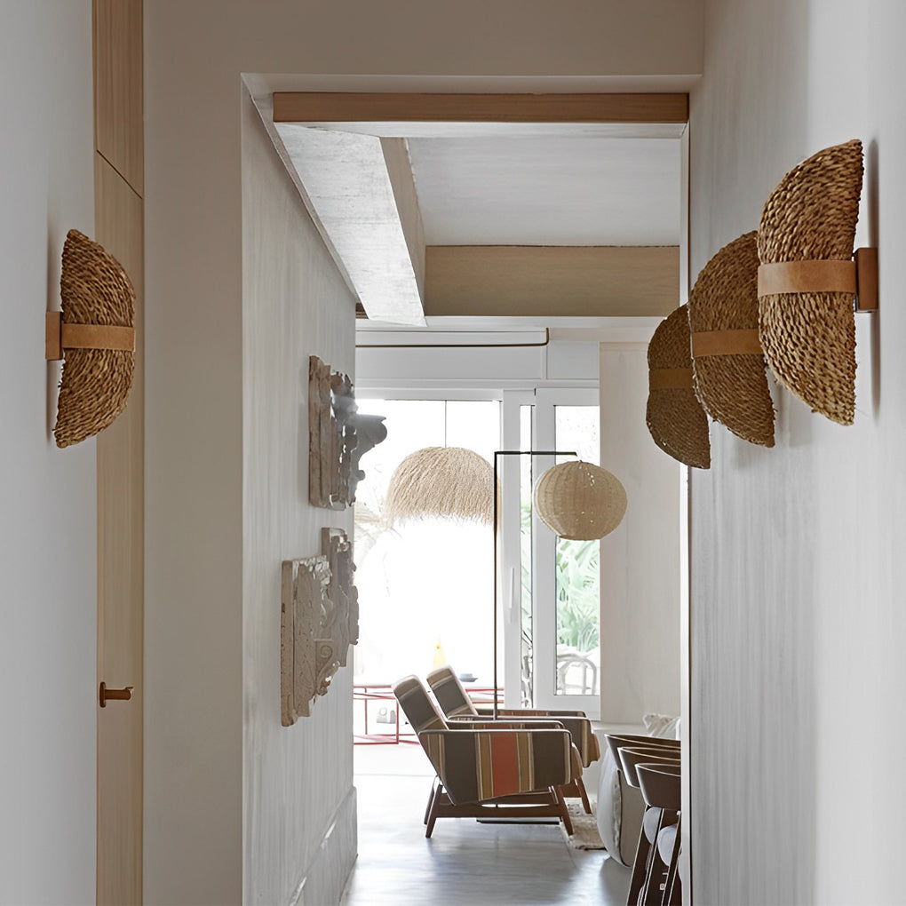 Rattan Wood Up-Down Japanese LED Wall Lamp