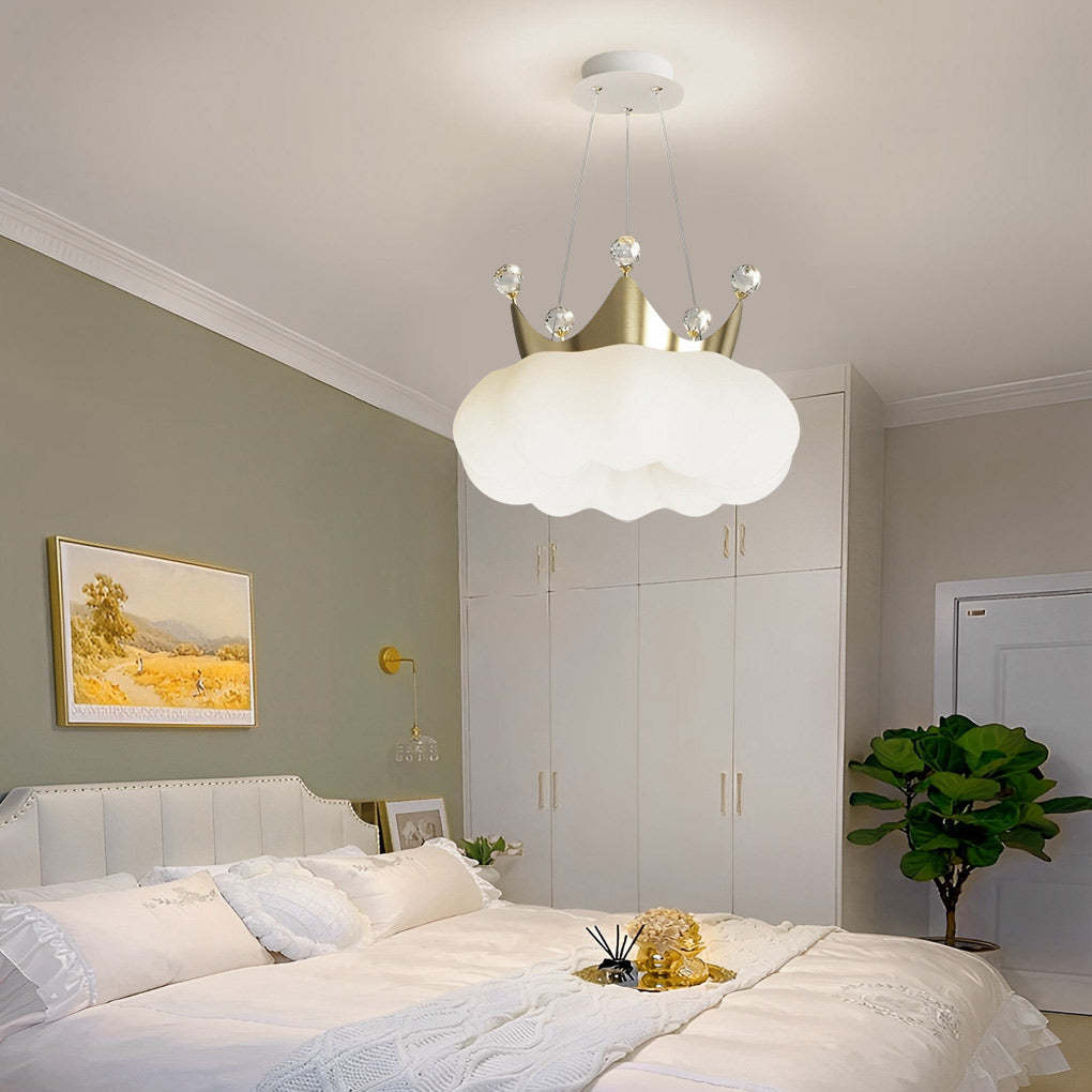 Cloud Crystal Crown LED 3-Step Dimming Modern Chandelier