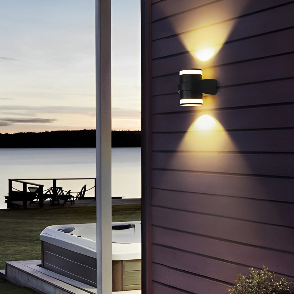 Round Up and Dawn Light LED Waterproof Black Outdoor Wall Washer Lights-Lighom