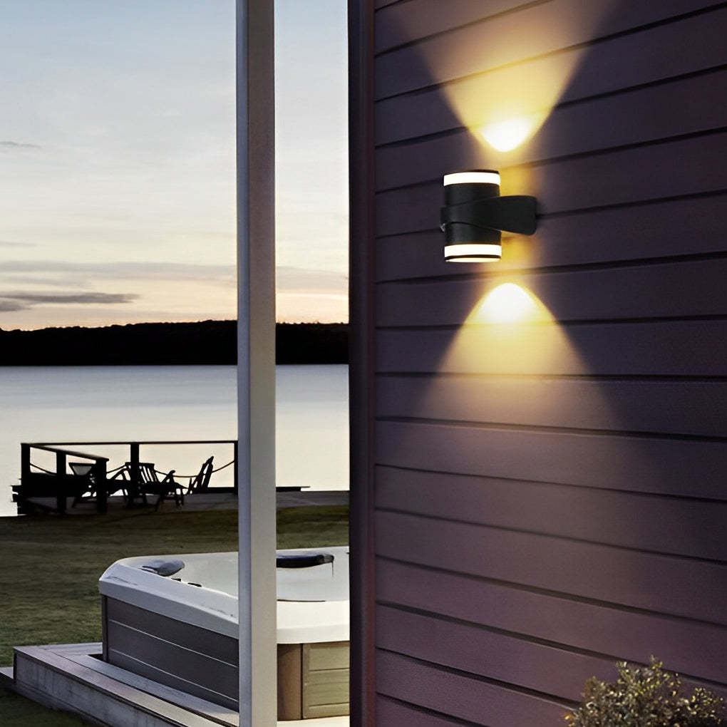 Round Up and Dawn Light LED Waterproof Black Outdoor Wall Washer Lights-Lighom