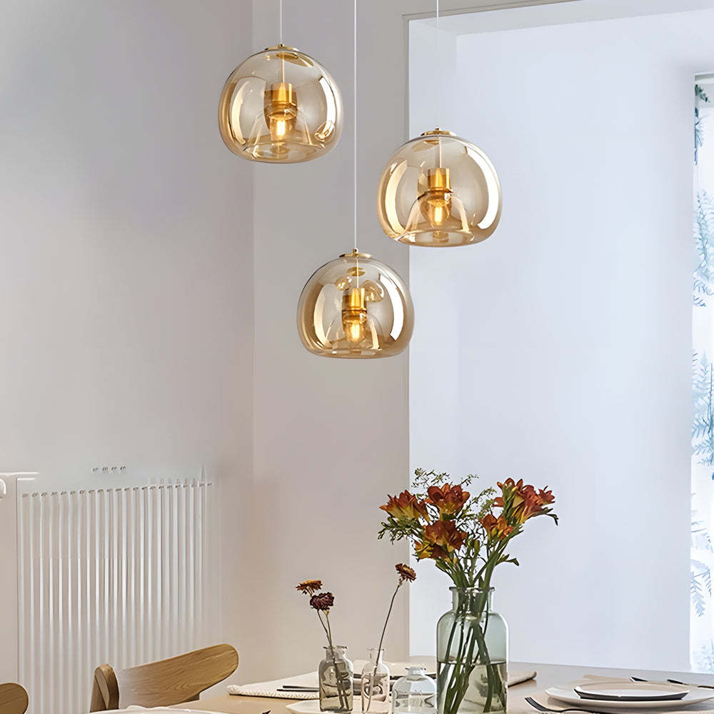 Glass Cognac Smoke Gray Nordic Pendant Light