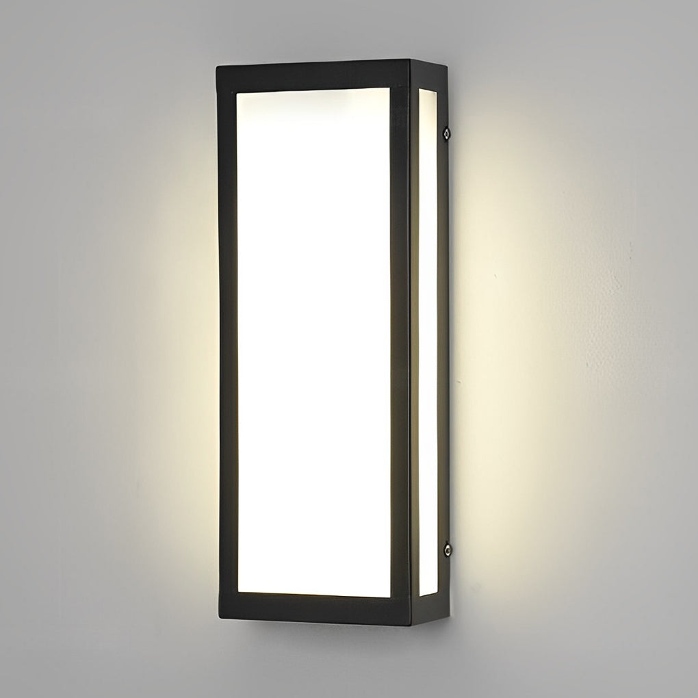 Rectangular LED Waterproof Black Modern Outdoor Exterior Light Wall Lamp-Lighom
