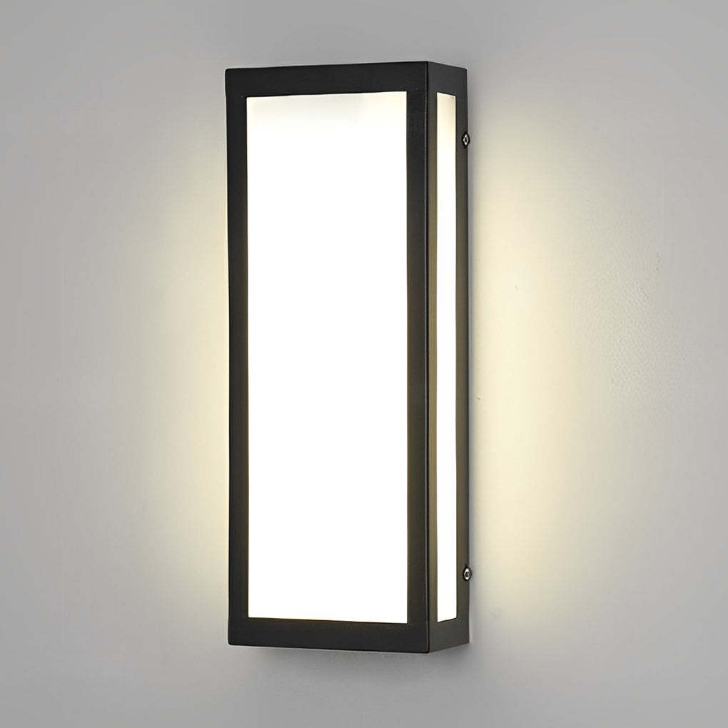 Rectangular LED Waterproof Black Modern Outdoor Exterior Light Wall Lamp-Lighom