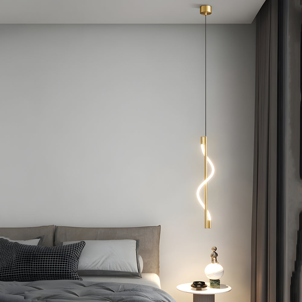 Modern Vertical Spiral Rope LED Dimmable Pendant