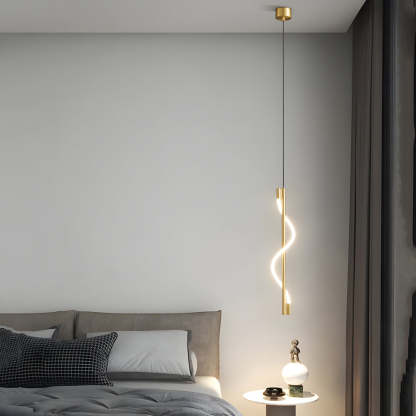 Modern Vertical Spiral Rope LED Dimmable Pendant