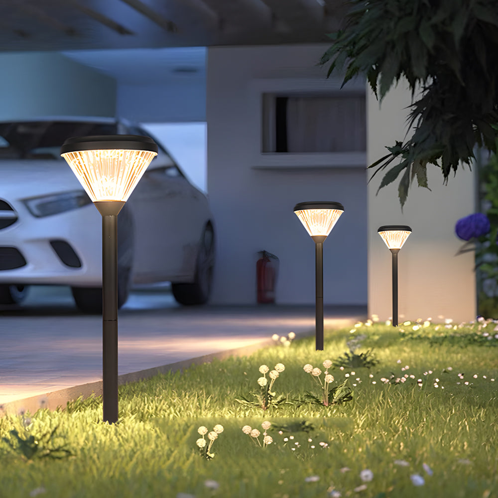 27.6-inch H Black Garden Solar Pathway Lights-Lighom
