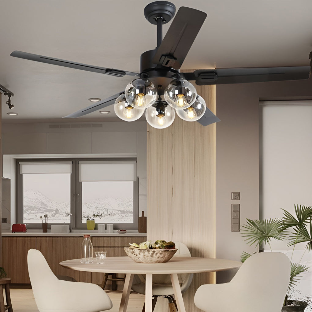 42" 5-Light Silent Nordic Flush Mount Ceiling Fan