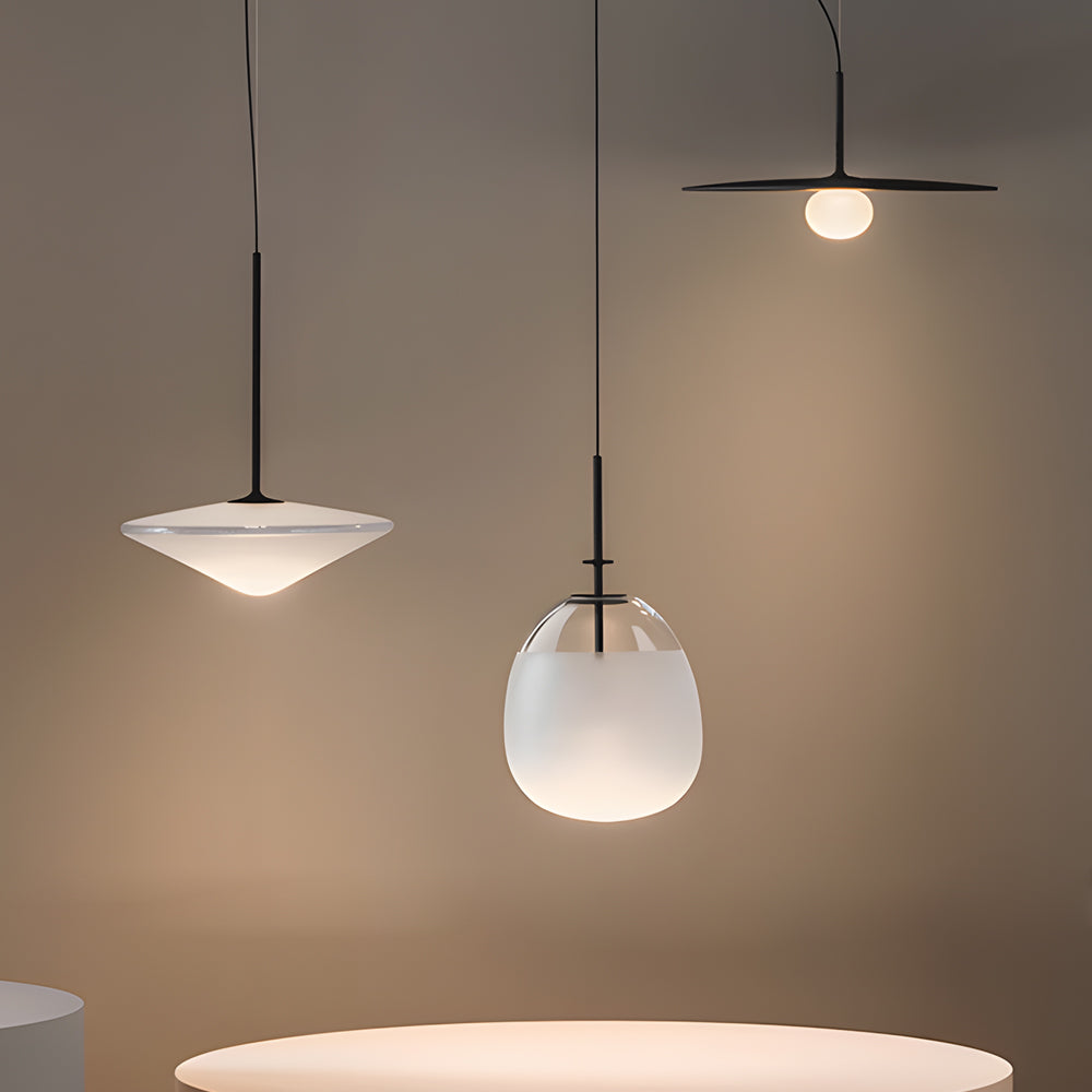 Glass Iron UFO LED Postmodern Chandelier