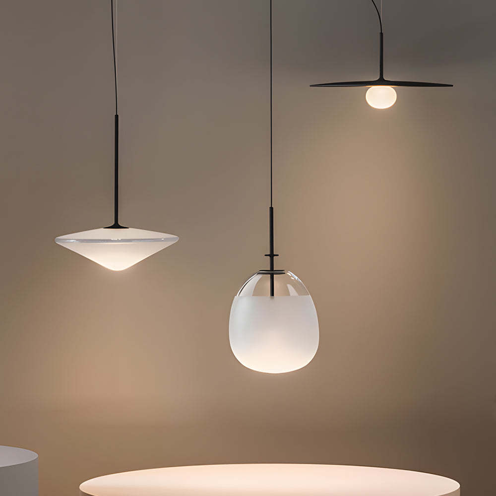Glass Iron UFO LED Postmodern Chandelier