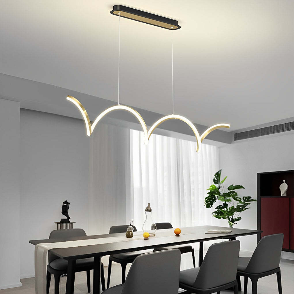 Wave Minimalist Stepless Dimming LED Modern Chandelier