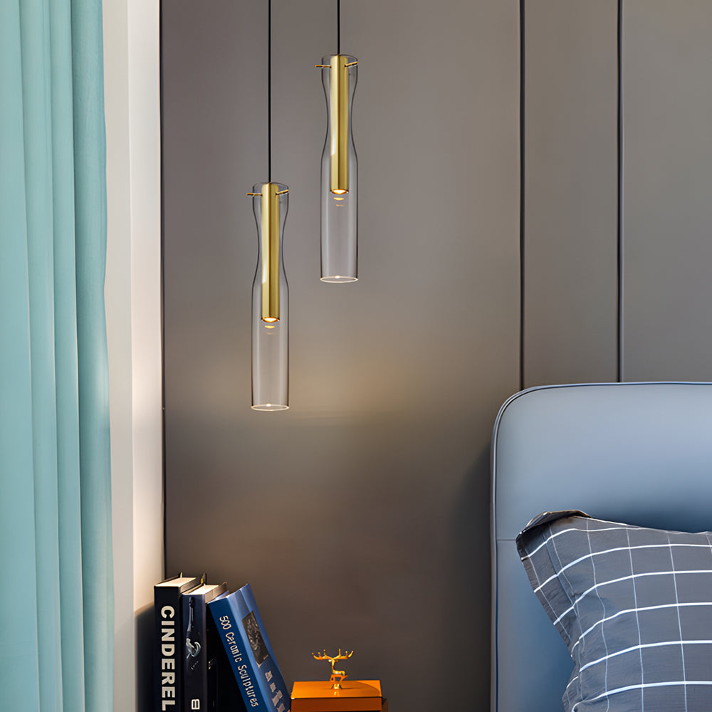 Modern long bronze pendant lighting — Matte Black