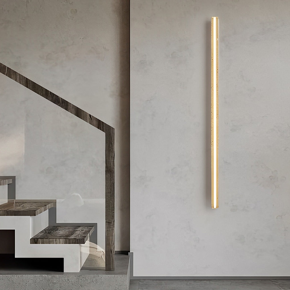 Strip Yellow Travertine LED Dimmable Wabi-Sabi Japanese-Style Wall Lamp-Lighom