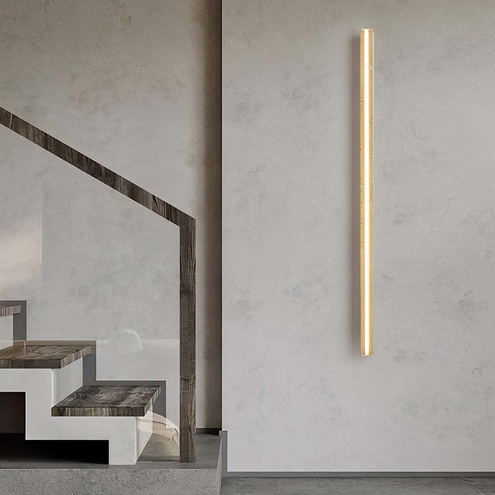 Strip Yellow Travertine LED Dimmable Wabi-Sabi Japanese-Style Wall Lamp-Lighom