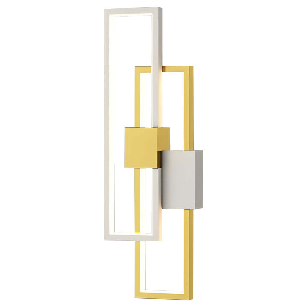 Rectangular Three-Color Nordic LED Wall Light — Gold / Warm White