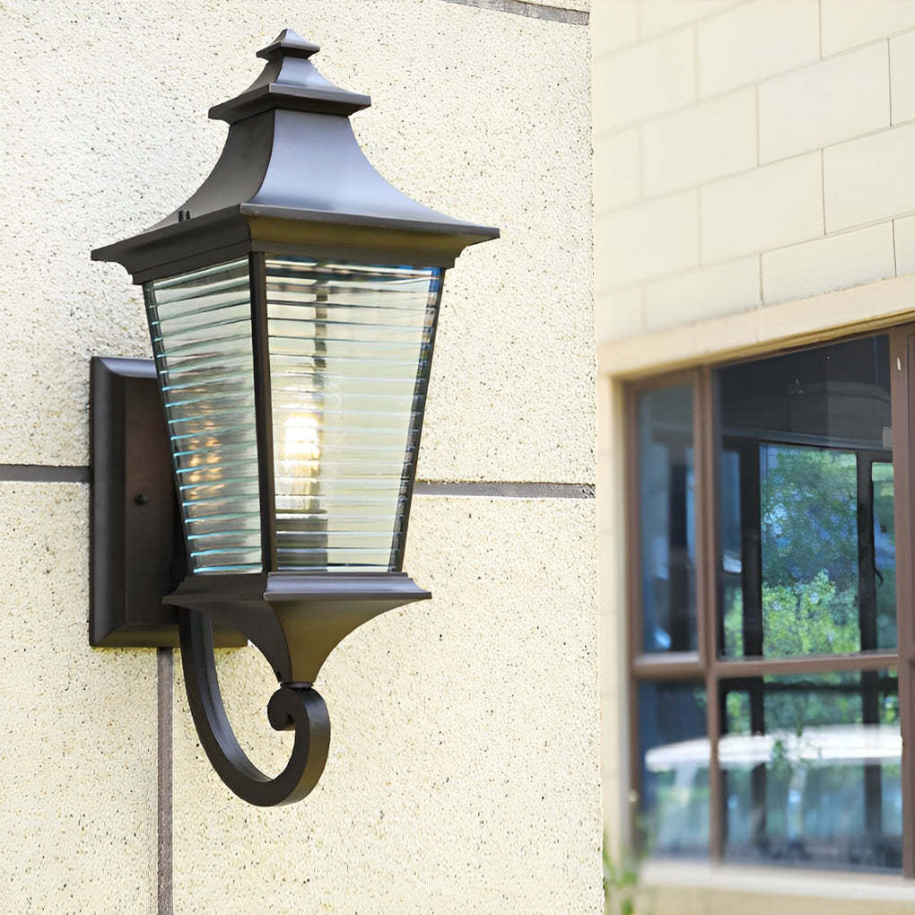 Retro Striped Glass Modern Outdoor Wall Light