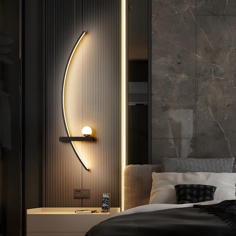 Curved Strip Dimmable LED Wall Sconce — Left / 3 Step Dimming