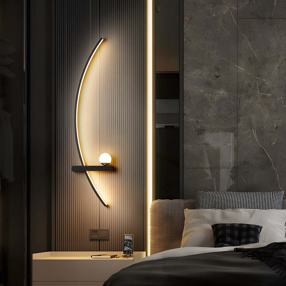 Curved Strip Dimmable LED Wall Sconce — Left / 3 Step Dimming