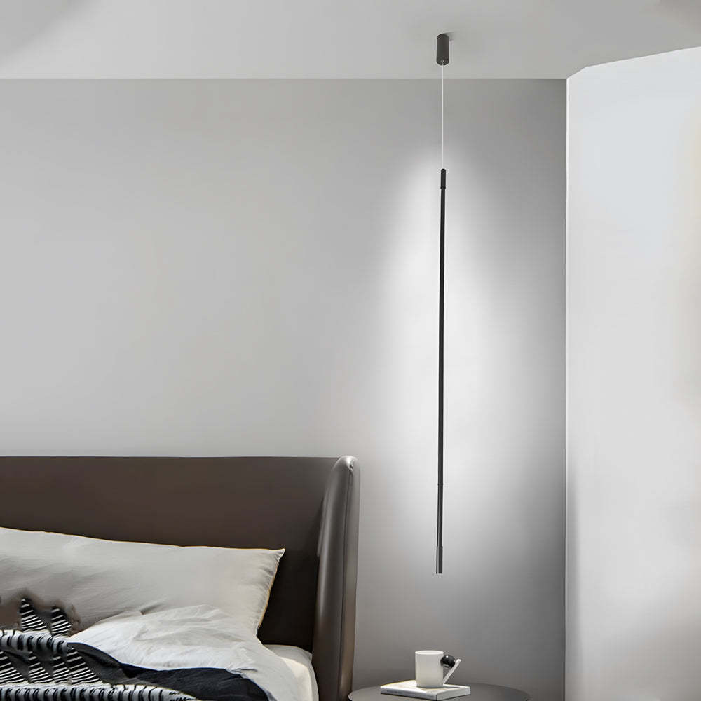 Black Long Vertical Linear LED Pendant