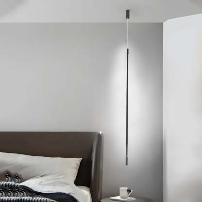 Black Long Vertical Linear LED Pendant