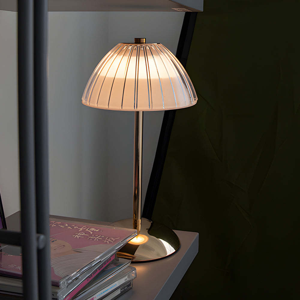 Battery-Operated LED Brushed Brass Table Lamp