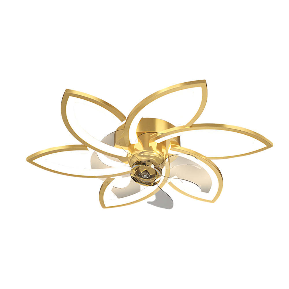 Modern Flowers 3-Step Dimming LED Nordic Flush Mount Fan