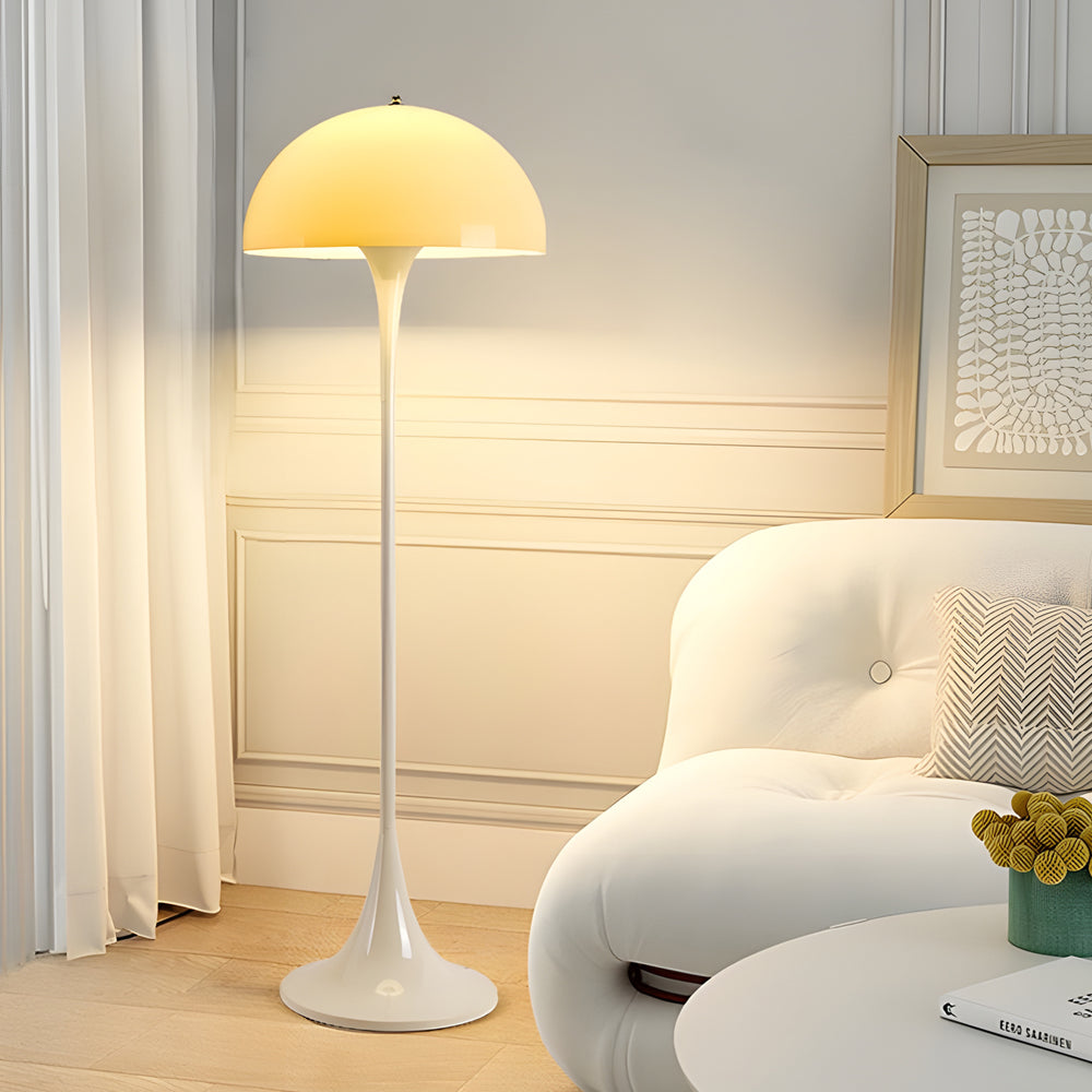 Downlight White Dimmable Mushroom Dome Floor Lamp