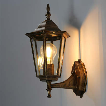 Retro Hexagonal Waterproof European Style Outdoor Wall Lights Wall Lamp-Lighom