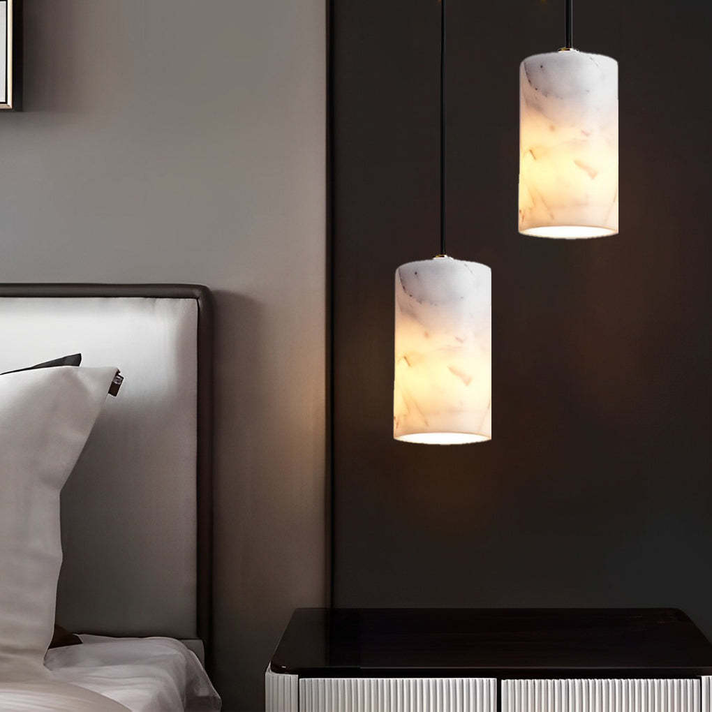 Minimalist Cylindrical Marble Dimmable Nordic Pendant