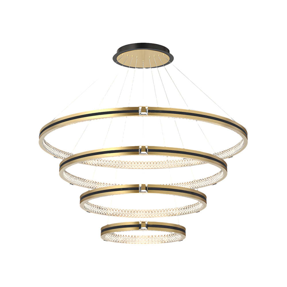 Circle Ring Dimmable Brushed Gold Modern Chandelier