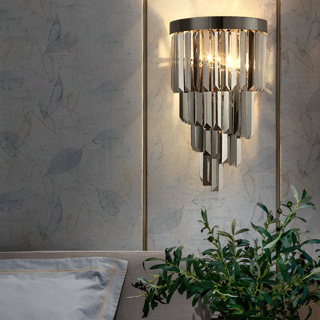 Creative Crystal Metal Three Step Dimming LED Post-Modern Wall Lamp-Lighom