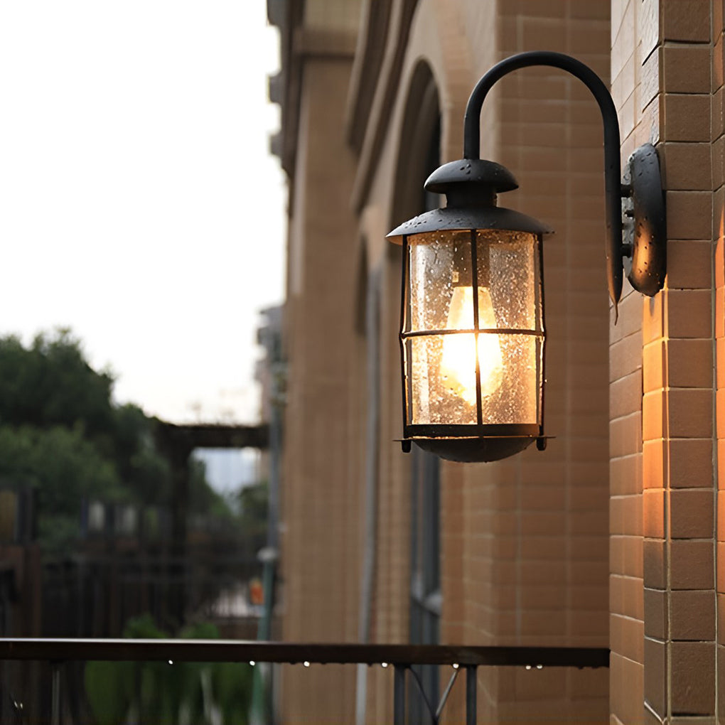 Creative Glass Waterproof LED Black Modern Plug in Wall Sconce Lighting-Lighom