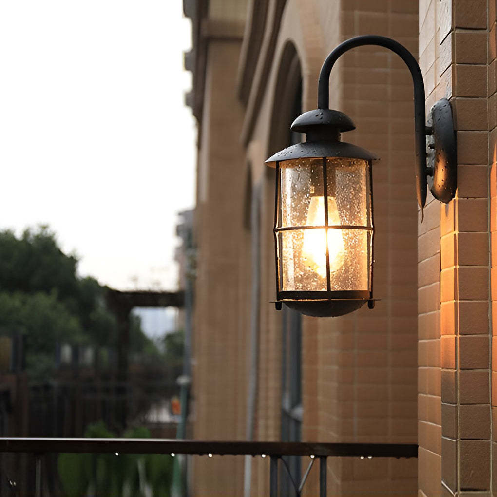 Creative Glass Waterproof LED Black Modern Plug in Wall Sconce Lighting-Lighom