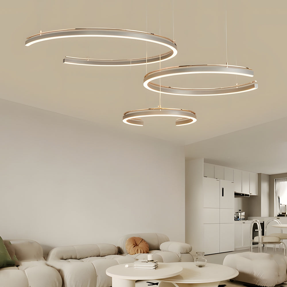 Modern Circular C-Shape Suspension Ceiling Lamp