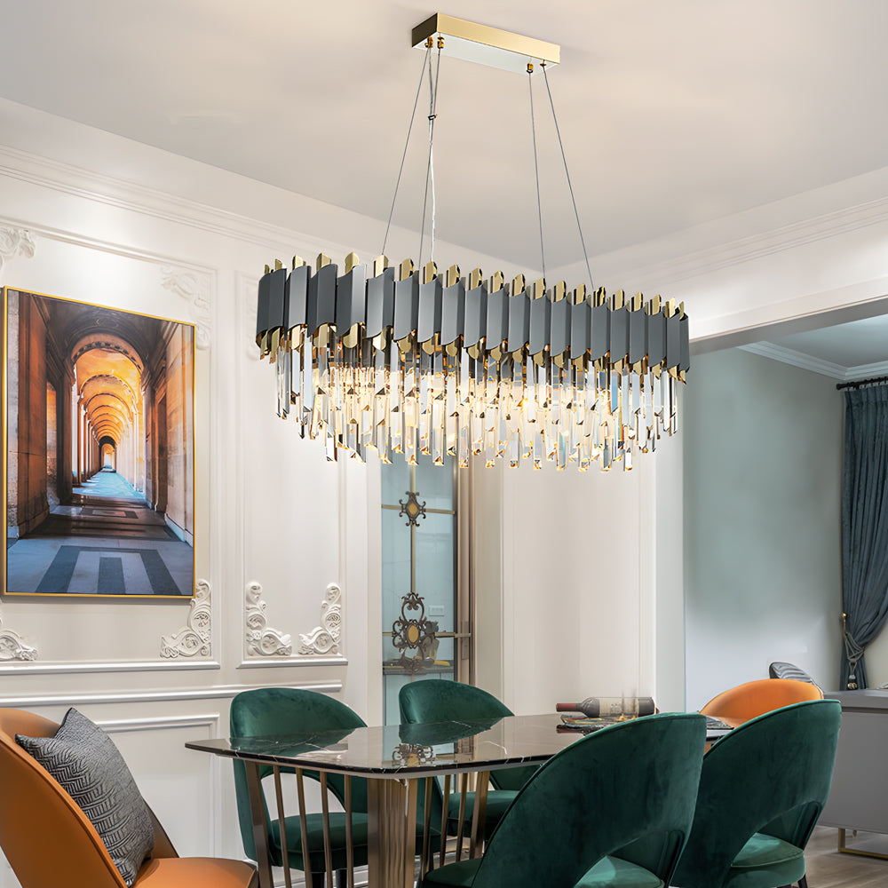 6/8-Light Crystal Layered Dining Pendant Chandelier
