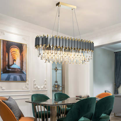 6/8-Light Crystal Layered Dining Pendant Chandelier