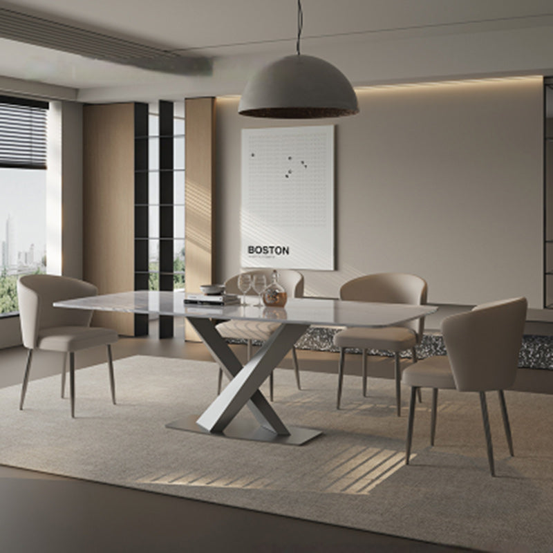 Upholstered Leather Steel Dining Chair