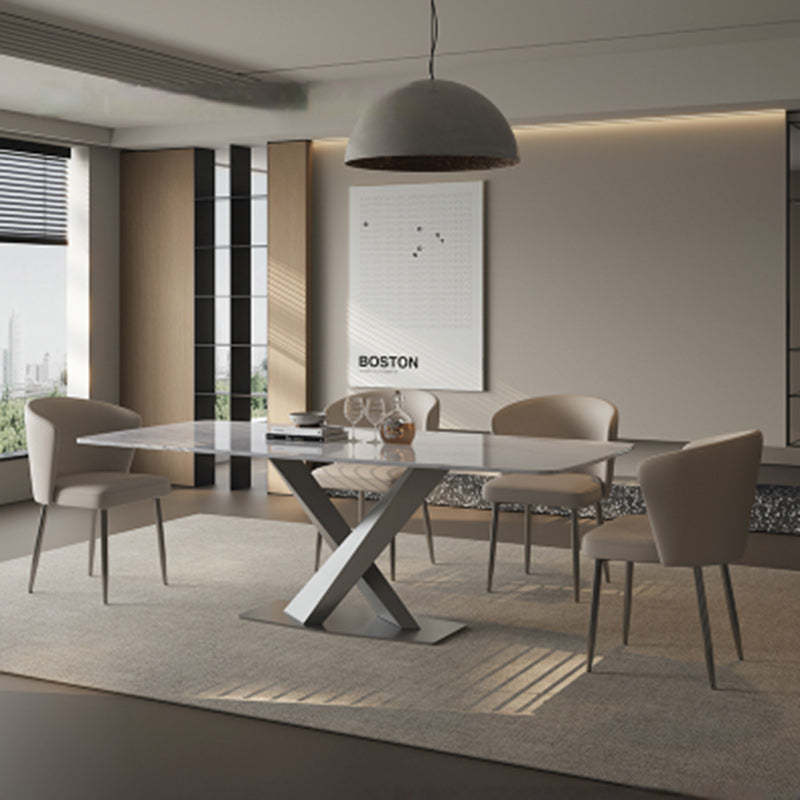 Upholstered Leather Steel Dining Chair