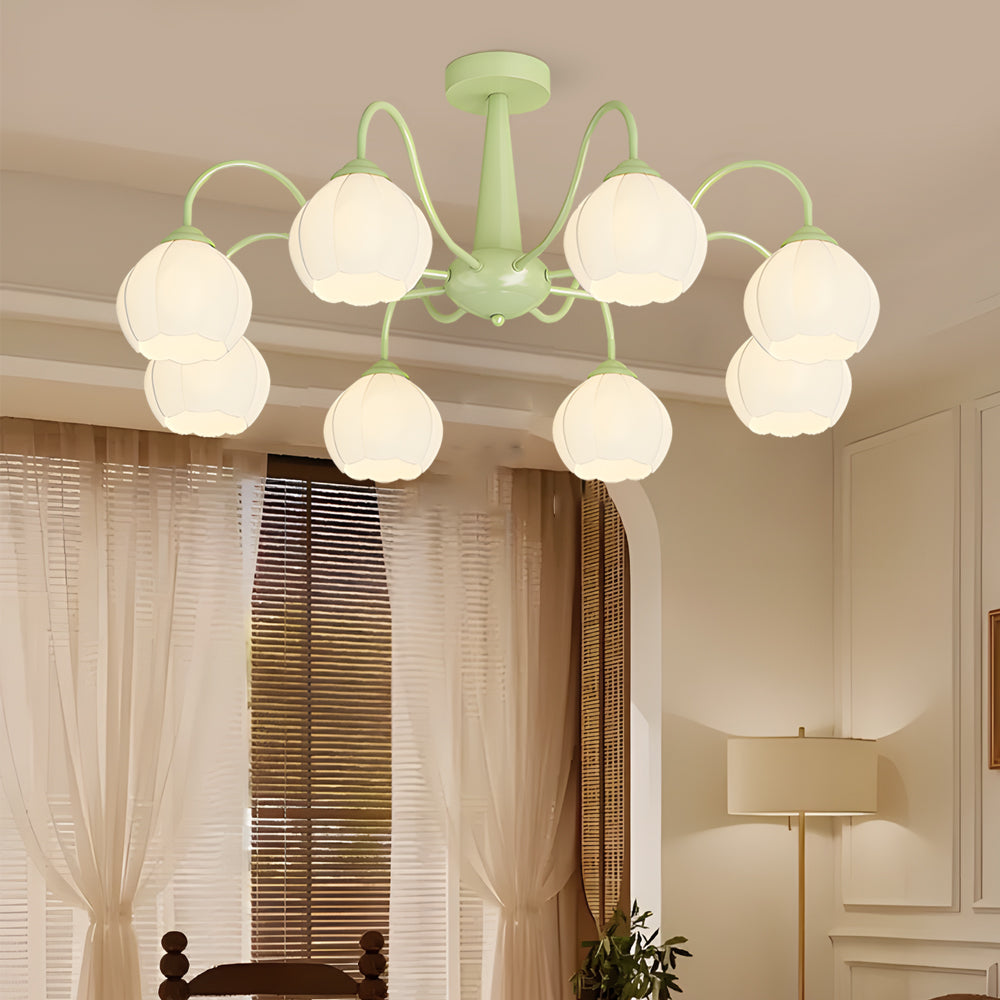 8-Flower Bell Orchid Modern Ceiling Light